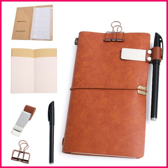 Other - Refillable Travel Journal PU Leather Notebook Planner Organizer Minimal Chic